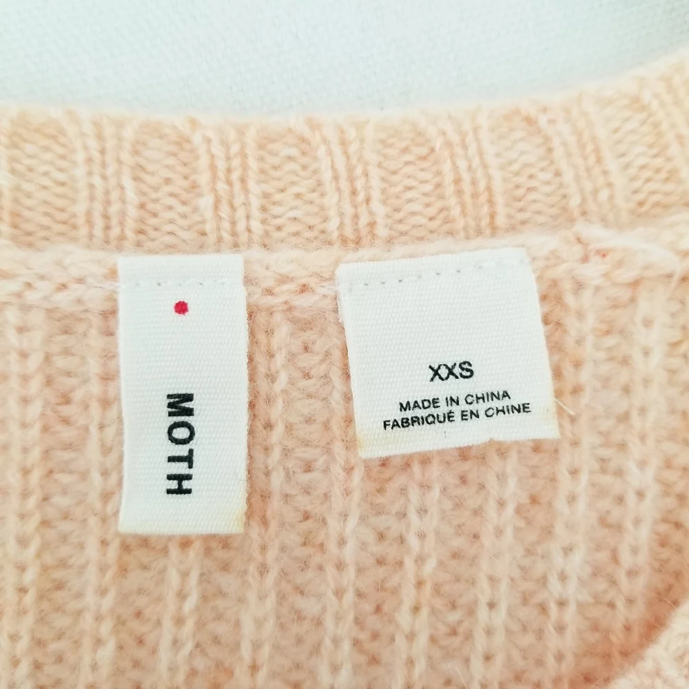 Anthropologie Moth Peach Cashmere Long Bell Sleeve Tunic Sweater XXS